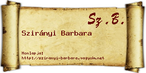 Szirányi Barbara névjegykártya