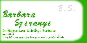 barbara sziranyi business card