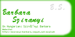 barbara sziranyi business card